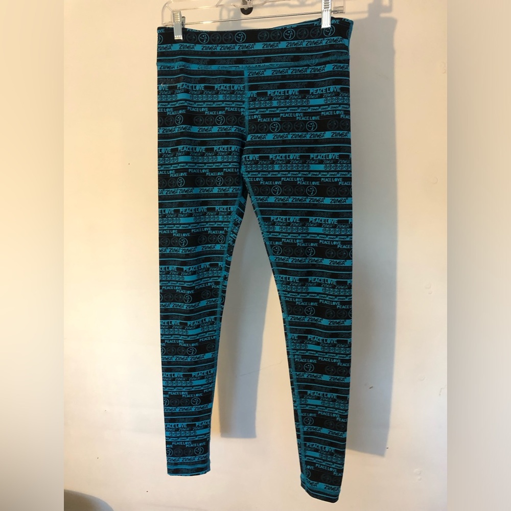 Authentic - Zumba Leggings “Peace Love” graphic print. Extra Long!